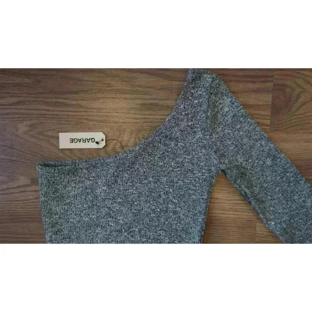 NWT Garage Long Sleeve One Shoulder Salt & Pepper - Size P/S - Picture 11 of 12